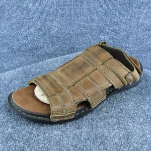 Clarks  Men Gladiator Sandals Brown Leather Hook &‎ Loop Size 10 Medium